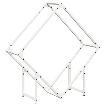 vidaXL Ράφι για καυσόξυλα Λευκό 80x25x80 εκ. Ατσάλι ψυχρής έλασης