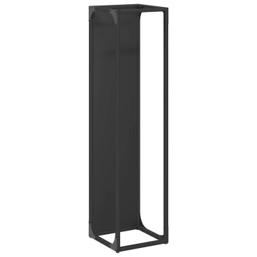 vidaXL Ράφι για καυσόξυλα Μαύρο 25x25x100 εκ. Ατσάλι ψυχρής έλασης