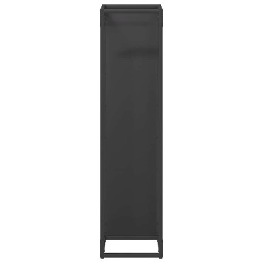 vidaXL Ράφι για καυσόξυλα Μαύρο 25x25x100 εκ. Ατσάλι ψυχρής έλασης