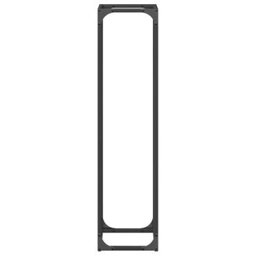 vidaXL Ράφι για καυσόξυλα Μαύρο 25x25x100 εκ. Ατσάλι ψυχρής έλασης