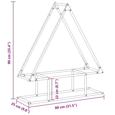 vidaXL Ράφι για καυσόξυλα Ανθρακί 80x25x90 εκ. Ατσάλι ψυχρής έλασης