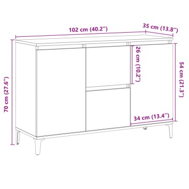 vidaXL Ραφιέρα Όψη Παλαιού Ξύλου 102x35x70cm Επεξεργασμένο Ξύλο 1 τεμ.