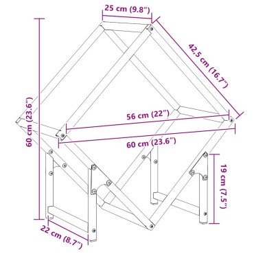 vidaXL Ράφι για καυσόξυλα Ελαιοπράσινο 60x25x60cm Ατσάλι ψυχρής έλασης