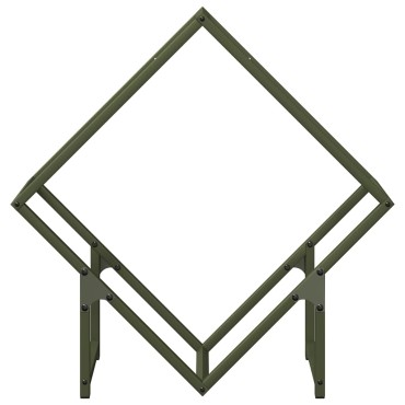 vidaXL Ράφι για καυσόξυλα Ελαιοπράσινο 60x25x60cm Ατσάλι ψυχρής έλασης