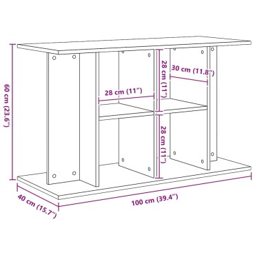 vidaXL Βάση Ενυδρείου Μαύρη Δρυς 100x40x60 εκ. από Επεξεργασμένο Ξύλο