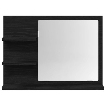 vidaXL Καθρέφτης Μπάνιου Μαύρη Δρυς 60x10,5x45cm Μοριοσανίδα 1 τεμ.