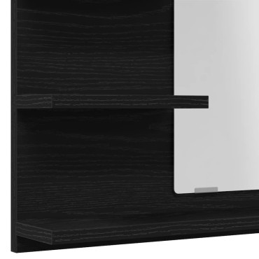 vidaXL Καθρέφτης Μπάνιου Μαύρη Δρυς 60x10,5x45cm Μοριοσανίδα 1 τεμ.