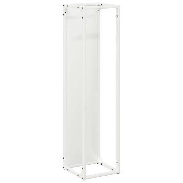 vidaXL Ράφι για καυσόξυλα Λευκό 25x25x100 εκ. Ατσάλι ψυχρής έλασης