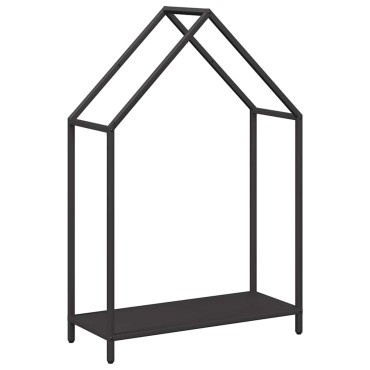 vidaXL Ράφι για καυσόξυλα Μαύρο 60x25x90 εκ. Ατσάλι ψυχρής έλασης