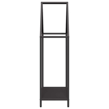 vidaXL Ράφι για καυσόξυλα Μαύρο 60x25x90 εκ. Ατσάλι ψυχρής έλασης