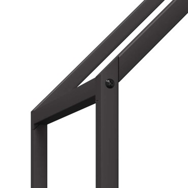 vidaXL Ράφι για καυσόξυλα Μαύρο 60x25x90 εκ. Ατσάλι ψυχρής έλασης