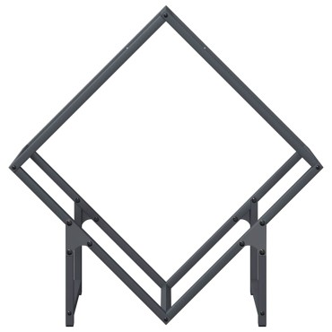 vidaXL Ράφι για καυσόξυλα Ανθρακί 60x25x60 cm Ατσάλι ψυχρής έλασης