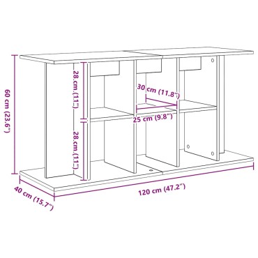 vidaXL Βάση Ενυδρείου Μαύρη Δρυς 120x40x60 εκ. από Επεξεργασμένο Ξύλο