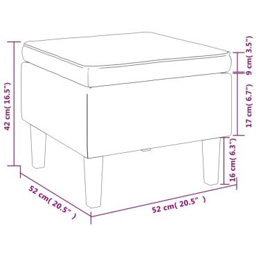 vidaXL Σκαμπό με Ξύλινα Πόδια Κρεμ Βελούδινο 52x52x42cm 1 τεμ.