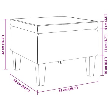 vidaXL Σκαμπό με Ξύλινα Πόδια Κρεμ Βελούδινο 52x52x42cm 1 τεμ.