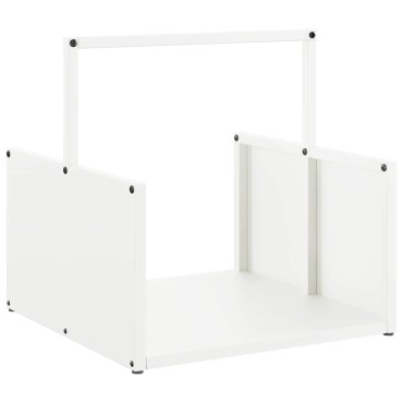vidaXL Ράφι Καυσόξυλων Λευκό 40x40x40 εκ. Χάλυβας ψυχρής έλασης