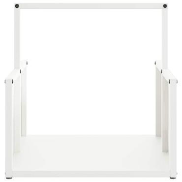 vidaXL Ράφι Καυσόξυλων Λευκό 40x40x40 εκ. Χάλυβας ψυχρής έλασης