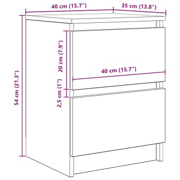 vidaXL Έπιπλο Τηλεόρασης Λευκό 40x35x54cm από Επεξεργ. Ξύλο