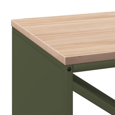 vidaXL Ράφι για καυσόξυλα με ξύλινη κορυφή 100,5x35,5x40 εκ.