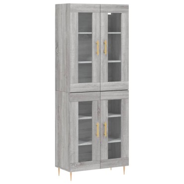 vidaXL Ντουλάπι Γκρι Sonoma 69,5x34x180cm Επεξεργασμένο Ξύλο 1 τεμ.