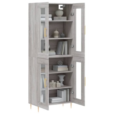 vidaXL Ντουλάπι Γκρι Sonoma 69,5x34x180cm Επεξεργασμένο Ξύλο 1 τεμ.