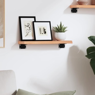 vidaXL Ράφι Τοίχου Ανοιχτό Καφέ 40x10x2cm Επεξεργ. Μασίφ Ξύλο Δρυός 1 τεμ.