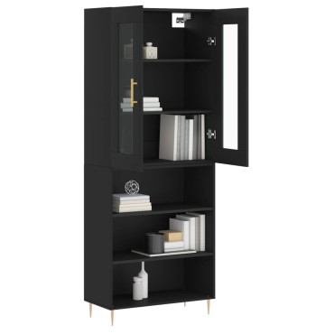 vidaXL Ντουλάπι Μαύρο 69,5x34x180cm από Επεξεργασμένο Ξύλο 1 τεμ.