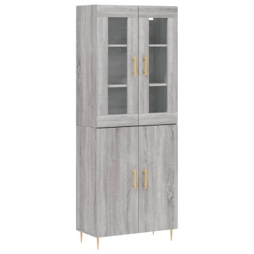 vidaXL Ντουλάπι Γκρι Sonoma 69,5x34x180cm Επεξεργασμένο Ξύλο 1 τεμ.