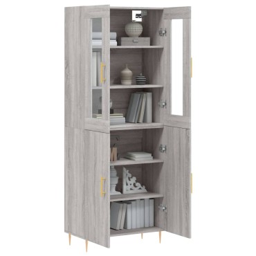 vidaXL Ντουλάπι Γκρι Sonoma 69,5x34x180cm Επεξεργασμένο Ξύλο 1 τεμ.