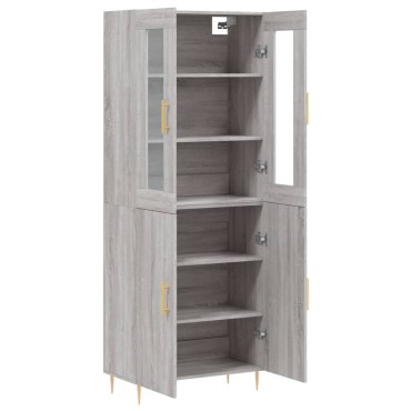 vidaXL Ντουλάπι Γκρι Sonoma 69,5x34x180cm Επεξεργασμένο Ξύλο 1 τεμ.