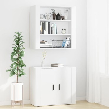 vidaXL Ντουλάπι Λευκό από Επεξεργασμένο Ξύλο 80x33x70cm 1 τεμ.