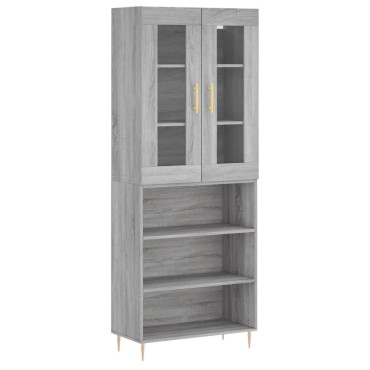 vidaXL Ντουλάπι Γκρι Sonoma 69,5x34x180cm Επεξεργασμένο Ξύλο 1 τεμ.