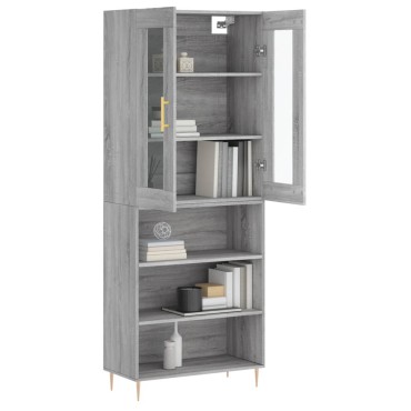 vidaXL Ντουλάπι Γκρι Sonoma 69,5x34x180cm Επεξεργασμένο Ξύλο 1 τεμ.