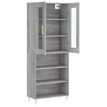 vidaXL Ντουλάπι Γκρι Sonoma 69,5x34x180cm Επεξεργασμένο Ξύλο 1 τεμ.