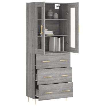 vidaXL Ντουλάπι Γκρι Sonoma 69,5x34x180cm Επεξεργασμένο Ξύλο 1 τεμ.