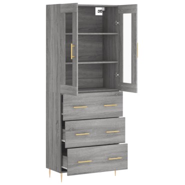vidaXL Ντουλάπι Γκρι Sonoma 69,5x34x180cm Επεξεργασμένο Ξύλο 1 τεμ.