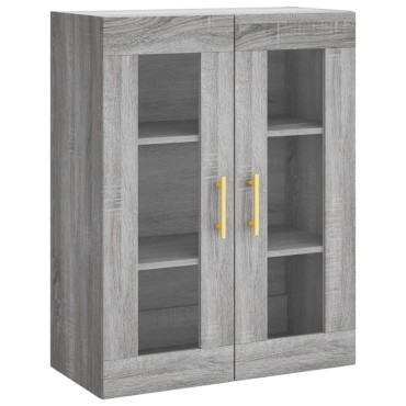 vidaXL Ντουλάπι Γκρι Sonoma 69,5x34x180cm Επεξεργασμένο Ξύλο 1 τεμ.