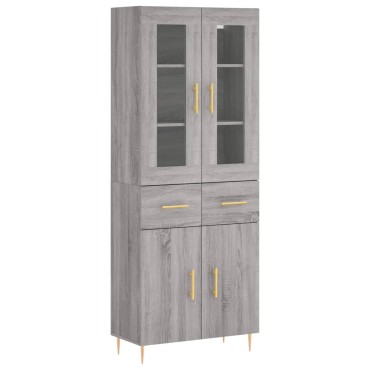 vidaXL Ντουλάπι Γκρι Sonoma 69,5x34x180cm Επεξεργασμένο Ξύλο 1 τεμ.
