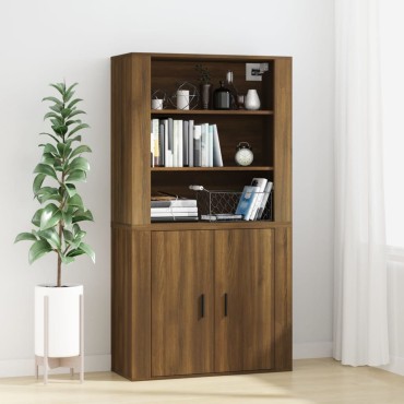 vidaXL Ντουλάπι Τοίχου Καφέ Δρυς 80x33x80cm Επεξεργασμένο Ξύλο 1 τεμ.