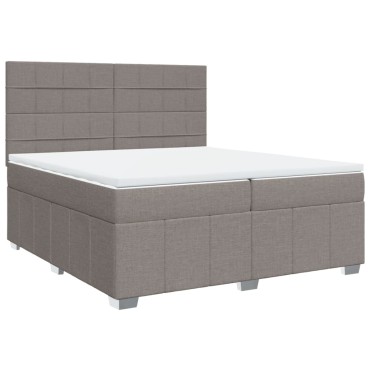 vidaXL Κρεβάτι Boxspring με Στρώμα Taupe 200x200cm Υφασμάτινο 1 τεμ. - Διπλό