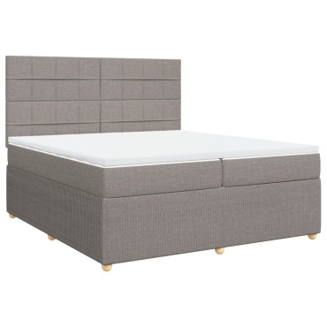vidaXL Κρεβάτι Boxspring με Στρώμα Taupe 200x200 εκ. Υφασμάτινο