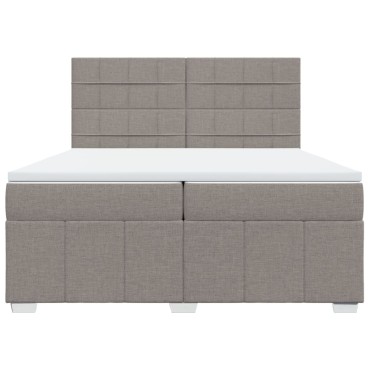 vidaXL Κρεβάτι Boxspring με Στρώμα Taupe 200x200cm Υφασμάτινο 1 τεμ. - Διπλό