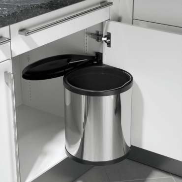 Hailo Κάδος Απορριμ. Ντουλαπιού Compact-Box Μ/15 L Αν. Ατσάλι 3555-101
