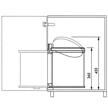 Hailo Κάδος Απορριμ. Ντουλαπιού Compact-Box Μ/15 L Αν. Ατσάλι 3555-101