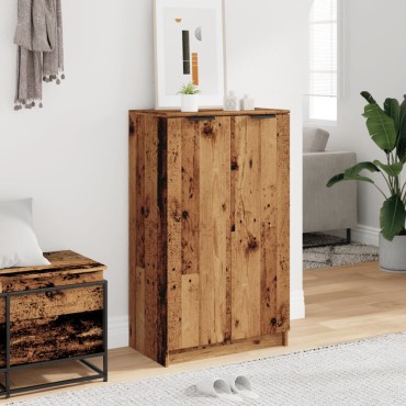 vidaXL Παπουτσοθήκη Όψη Παλαιού Ξύλου 59x35x100,5cm Επεξ. Ξύλο 1 τεμ.