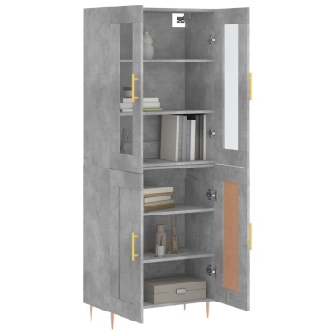 vidaXL Ντουλάπι Γκρι Σκυροδέματος 69,5x34x180cm Επεξεργασμένο Ξύλο 1 τεμ.