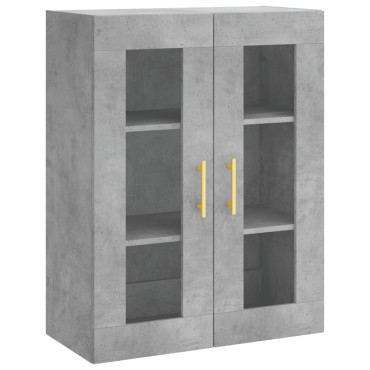 vidaXL Ντουλάπι Γκρι Σκυροδέματος 69,5x34x180cm Επεξεργασμένο Ξύλο 1 τεμ.