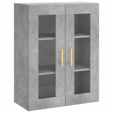 vidaXL Ντουλάπι Γκρι Σκυροδέματος 69,5x34x180cm Επεξεργασμένο Ξύλο 1 τεμ.