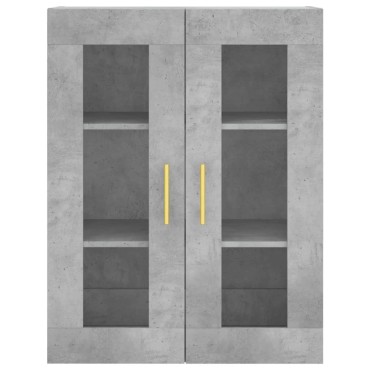 vidaXL Ντουλάπι Γκρι Σκυροδέματος 69,5x34x180cm Επεξεργασμένο Ξύλο 1 τεμ.