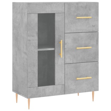 vidaXL Ντουλάπι Γκρι Σκυροδέματος 69,5x34x180cm Επεξεργασμένο Ξύλο 1 τεμ.